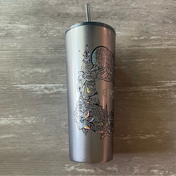NWT Disney Parks Epcot Tumbler Cup Starbucks Figment Olaf Park Icons WDW *read* - Picture 3 of 9